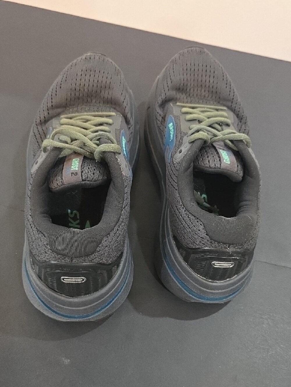 Brooks Ghost MAX 2 Women's Running Shoes  Black & Blue & Olive Size 8.5 D Wide - Picture 6 of 8